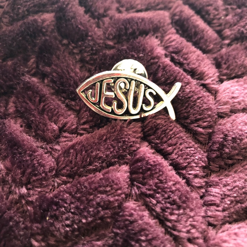 Silver Jesus Fish Pin